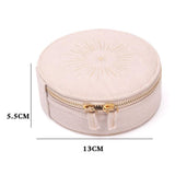 Maxbell Travel Jewelry Box Linen Dustproof Gift for Ear Studs Necklaces Bangles 1pc