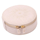 Maxbell Travel Jewelry Box Linen Dustproof Gift for Ear Studs Necklaces Bangles 1pc