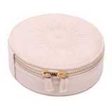 Maxbell Travel Jewelry Box Linen Dustproof Gift for Ear Studs Necklaces Bangles 1pc