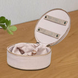 Maxbell Travel Jewelry Box Linen Dustproof Gift for Ear Studs Necklaces Bangles 1pc