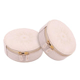 Maxbell Travel Jewelry Box Linen Dustproof Gift for Ear Studs Necklaces Bangles 2pcs