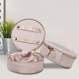 Maxbell Travel Jewelry Box Linen Dustproof Gift for Ear Studs Necklaces Bangles 2pcs