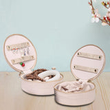 Maxbell Travel Jewelry Box Linen Dustproof Gift for Ear Studs Necklaces Bangles 2pcs