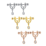 Maxbell 1 Pair Pierced Jewelry Nipple Rings Straight Barbell Festival for Ladies Argent