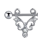 Maxbell 1 Pair Pierced Jewelry Nipple Rings Straight Barbell Festival for Ladies Argent