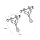 Maxbell 1 Pair Pierced Jewelry Nipple Rings Straight Barbell Festival for Ladies Argent