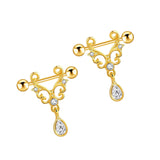 Maxbell 1 Pair Pierced Jewelry Nipple Rings Straight Barbell Festival for Ladies Aureate