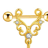 Maxbell 1 Pair Pierced Jewelry Nipple Rings Straight Barbell Festival for Ladies Aureate