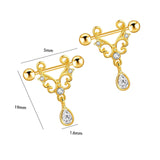 Maxbell 1 Pair Pierced Jewelry Nipple Rings Straight Barbell Festival for Ladies Aureate