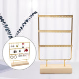 Maxbell Earring Stand with Holes Hanging Earrings Jewelry Towel Metal for Women 3 Layer