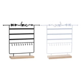 Maxbell Jewelry Earring Organizer Rack Decor Durable for Tabletop Dresser Necklace Black