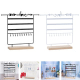 Maxbell Jewelry Earring Organizer Rack Decor Durable for Tabletop Dresser Necklace Black