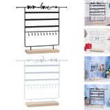 Maxbell Jewelry Earring Organizer Rack Decor Durable for Tabletop Dresser Necklace Black