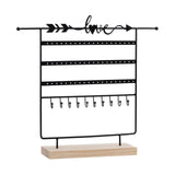 Maxbell Jewelry Earring Organizer Rack Decor Durable for Tabletop Dresser Necklace Black