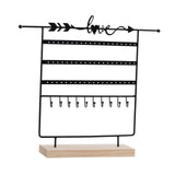 Maxbell Jewelry Earring Organizer Rack Decor Durable for Tabletop Dresser Necklace Black