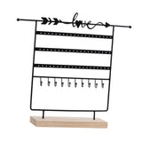 Maxbell Jewelry Earring Organizer Rack Decor Durable for Tabletop Dresser Necklace Black