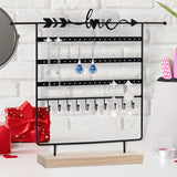 Maxbell Jewelry Earring Organizer Rack Decor Durable for Tabletop Dresser Necklace Black