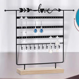 Maxbell Jewelry Earring Organizer Rack Decor Durable for Tabletop Dresser Necklace Black