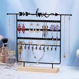 Maxbell Jewelry Earring Organizer Rack Decor Durable for Tabletop Dresser Necklace Black