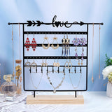 Maxbell Jewelry Earring Organizer Rack Decor Durable for Tabletop Dresser Necklace Black