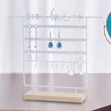 Maxbell Jewelry Earring Organizer Rack Decor Durable for Tabletop Dresser Necklace White