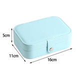 Maxbell Travel Jewelry Box Dustproof Soft Velvet Lined for Necklaces Watches Girls Blue