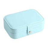 Maxbell Travel Jewelry Box Dustproof Soft Velvet Lined for Necklaces Watches Girls Blue