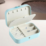 Maxbell Travel Jewelry Box Dustproof Soft Velvet Lined for Necklaces Watches Girls Blue