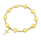 Maxbell Aureate Bangle Bracelet Cross Pendants Gift for Prayer Baptism Christening