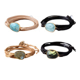 Maxbell Ethnic Rope Wrap Bracelet Multilayer Men and Women Handmade Comfortable Beige