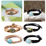 Maxbell Ethnic Rope Wrap Bracelet Multilayer Men and Women Handmade Comfortable Beige