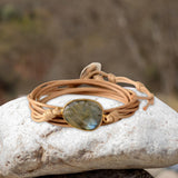 Maxbell Ethnic Rope Wrap Bracelet Multilayer Men and Women Handmade Comfortable Beige