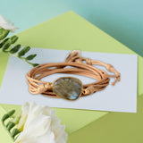 Maxbell Ethnic Rope Wrap Bracelet Multilayer Men and Women Handmade Comfortable Beige