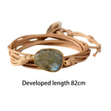 Maxbell Ethnic Rope Wrap Bracelet Multilayer Men and Women Handmade Comfortable Beige