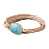 Maxbell Ethnic Rope Wrap Bracelet Multilayer Men and Women Handmade Comfortable Beige Blue