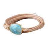 Maxbell Ethnic Rope Wrap Bracelet Multilayer Men and Women Handmade Comfortable Beige Blue