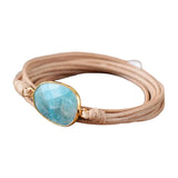 Maxbell Ethnic Rope Wrap Bracelet Multilayer Men and Women Handmade Comfortable Beige Blue