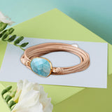 Maxbell Ethnic Rope Wrap Bracelet Multilayer Men and Women Handmade Comfortable Beige Blue