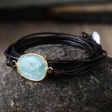 Maxbell Ethnic Rope Wrap Bracelet Multilayer Men and Women Handmade Comfortable Brown Blue