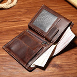 Maxbell Men Slim Wallet with ID Windows Slim Billfold Large Capacity Fashion Storage