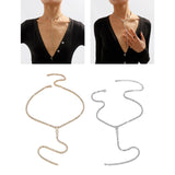 Maxbell Neckchain Sexy Exquisite Jewelry Y Shape Pendant for Wedding Birthday Girls Aureate