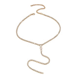 Maxbell Neckchain Sexy Exquisite Jewelry Y Shape Pendant for Wedding Birthday Girls Aureate