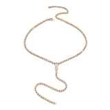 Maxbell Neckchain Sexy Exquisite Jewelry Y Shape Pendant for Wedding Birthday Girls Aureate