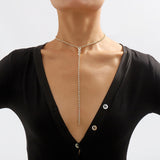 Maxbell Neckchain Sexy Exquisite Jewelry Y Shape Pendant for Wedding Birthday Girls Aureate