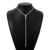 Maxbell Neckchain Sexy Exquisite Jewelry Y Shape Pendant for Wedding Birthday Girls Argent