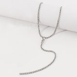 Maxbell Neckchain Sexy Exquisite Jewelry Y Shape Pendant for Wedding Birthday Girls Argent