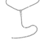 Maxbell Neckchain Sexy Exquisite Jewelry Y Shape Pendant for Wedding Birthday Girls Argent