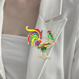 Maxbell Trendy Brooch Pin Jewelry Dress Accessories Rooster for Headscarves Sweater