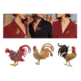 Maxbell Broaches Pins Glitter Luxury for Christmas Party Suit Corsage Accessories Red