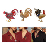 Maxbell Broaches Pins Glitter Luxury for Christmas Party Suit Corsage Accessories Red